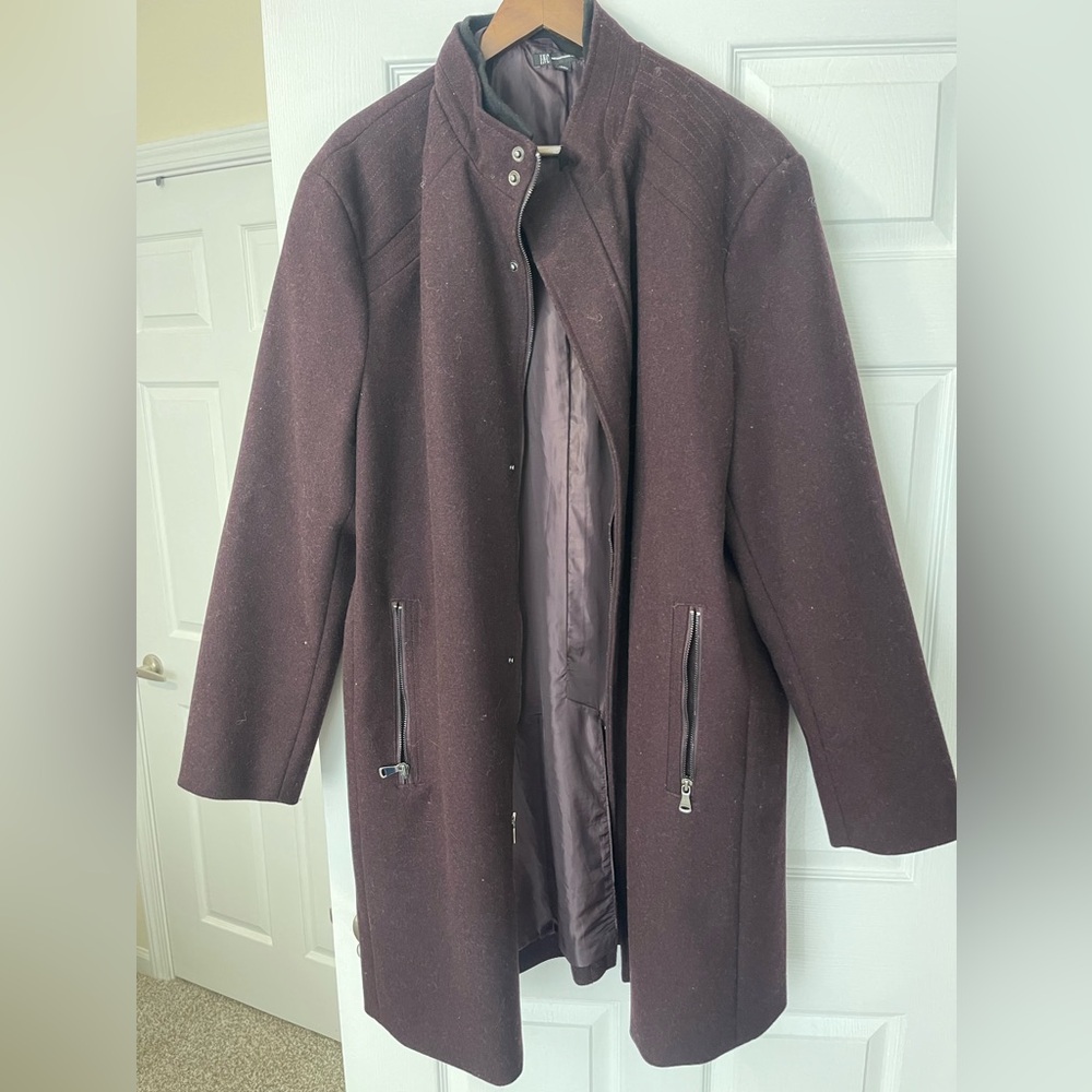 Men 3XL plum overcoat